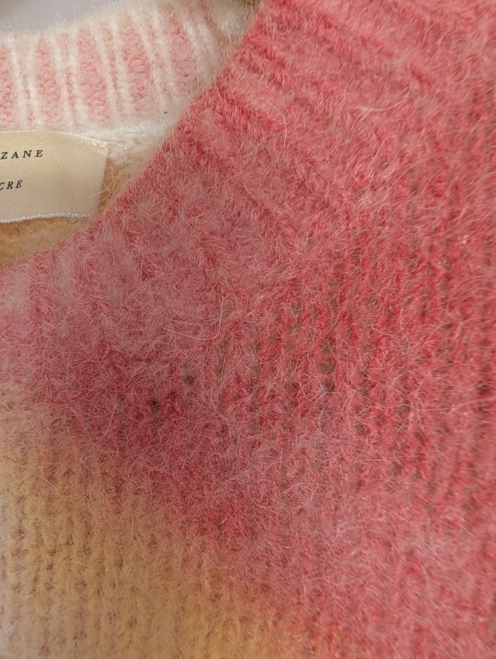 SEZANE MOHAIR WOOL SWEATER PASTEL COLORBLOCK SOFT KNIT PARIS CHICS - Picture 5 of 6